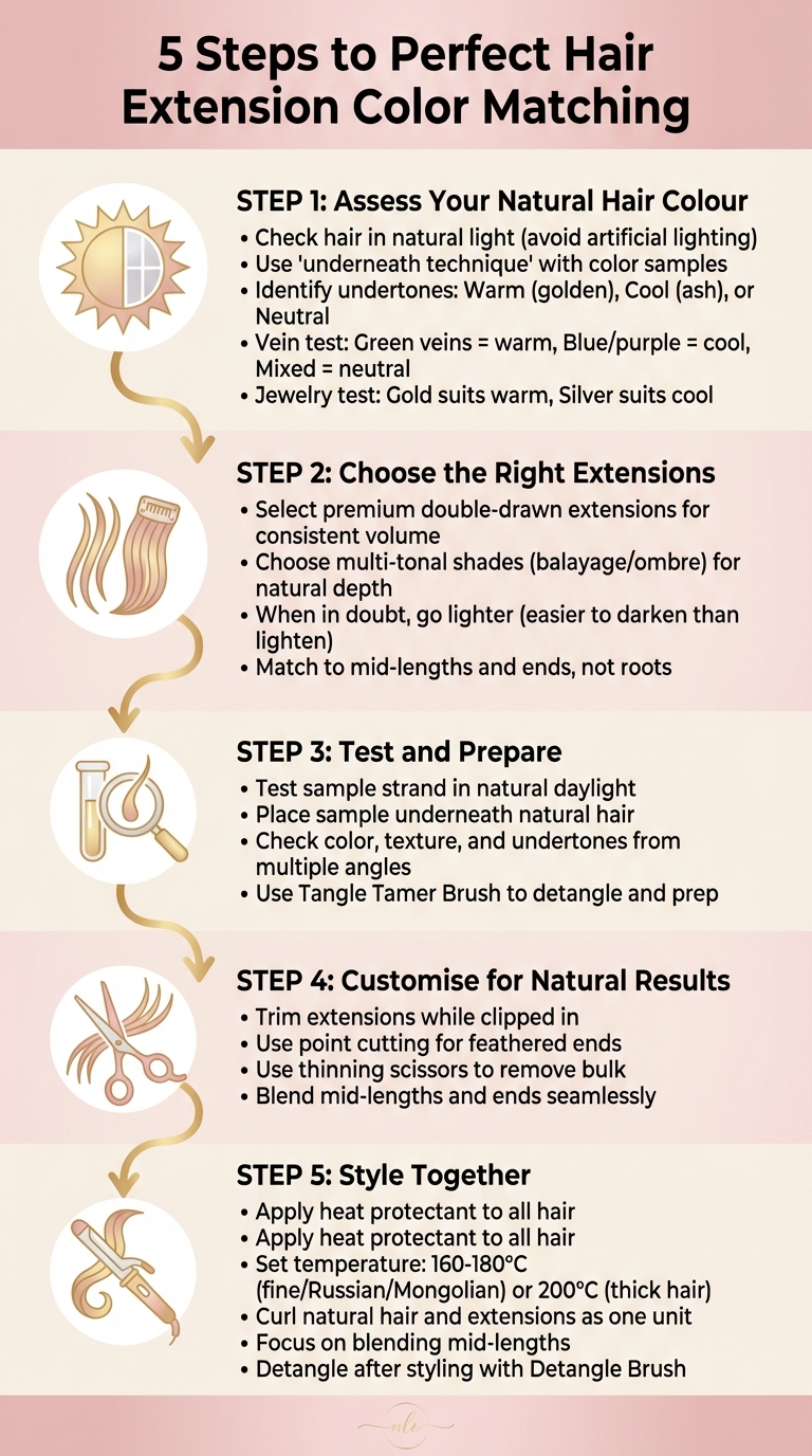 5-Step Hair Extension Color Matching Guide
