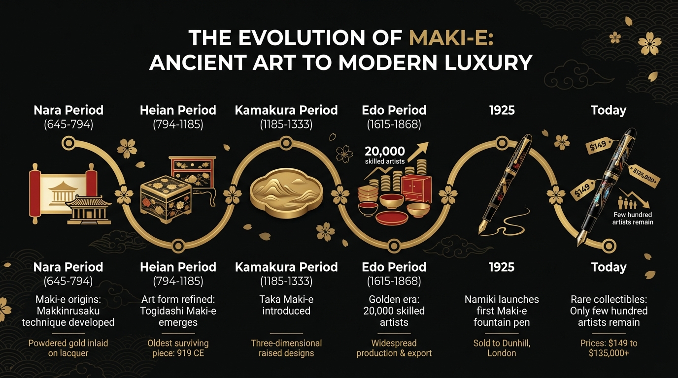 Evolution of Maki-e Art: From Ancient Japan to Modern Fountain Pens
