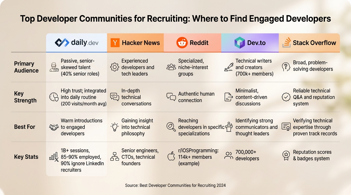 Top 5 Developer Communities for Recruiting: Platform Comparison Guide