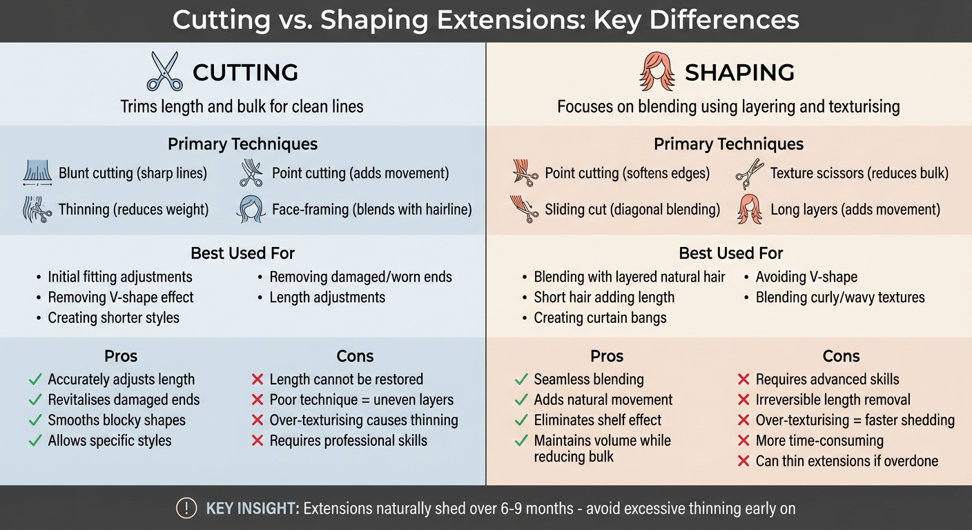 Cutting vs Shaping Hair Extensions: Techniques, Benefits and Drawbacks Comparison