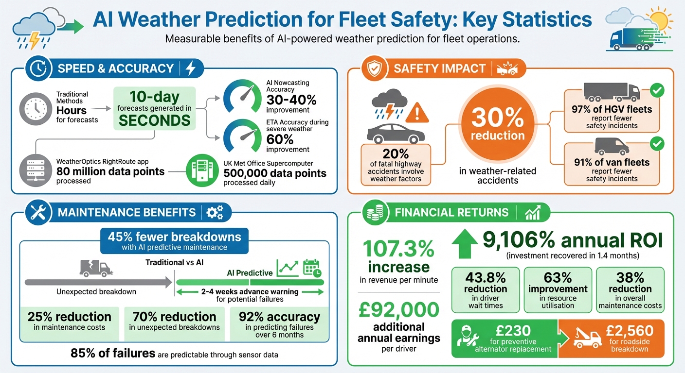 AI Weather Prediction Benefits for Fleet Safety: Key Statistics and ROI