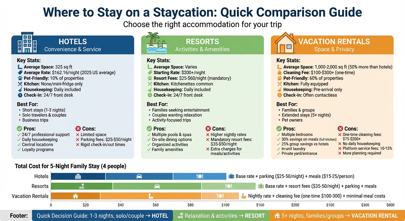 Hotels vs Resorts vs Vacation Rentals: Complete Comparison Guide