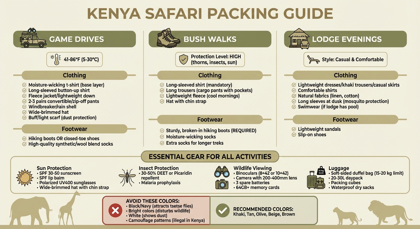 Kenya Safari Packing Guide: Clothing and Gear by Activity Type
