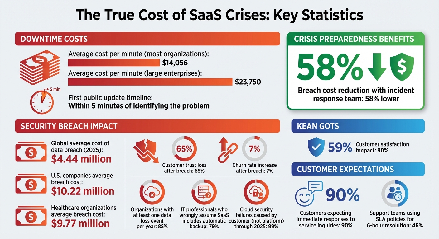 SaaS Crisis Management Statistics: Costs, Response Times, and Impact Metrics