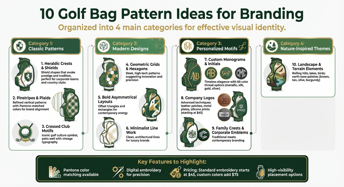 10 Golf Bag Pattern Ideas for Brand Customization