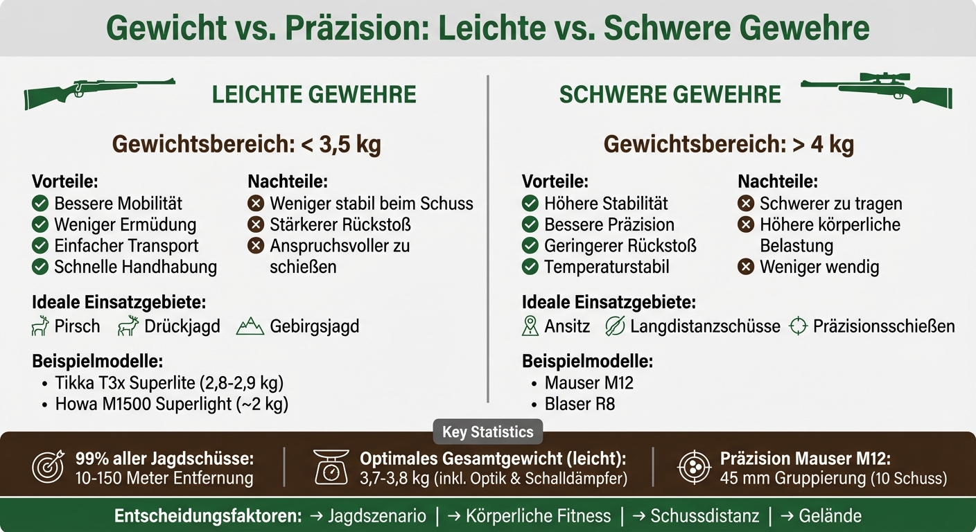 Vergleich leichte vs. schwere Gewehre: Gewicht, Vorteile und Einsatzgebiete