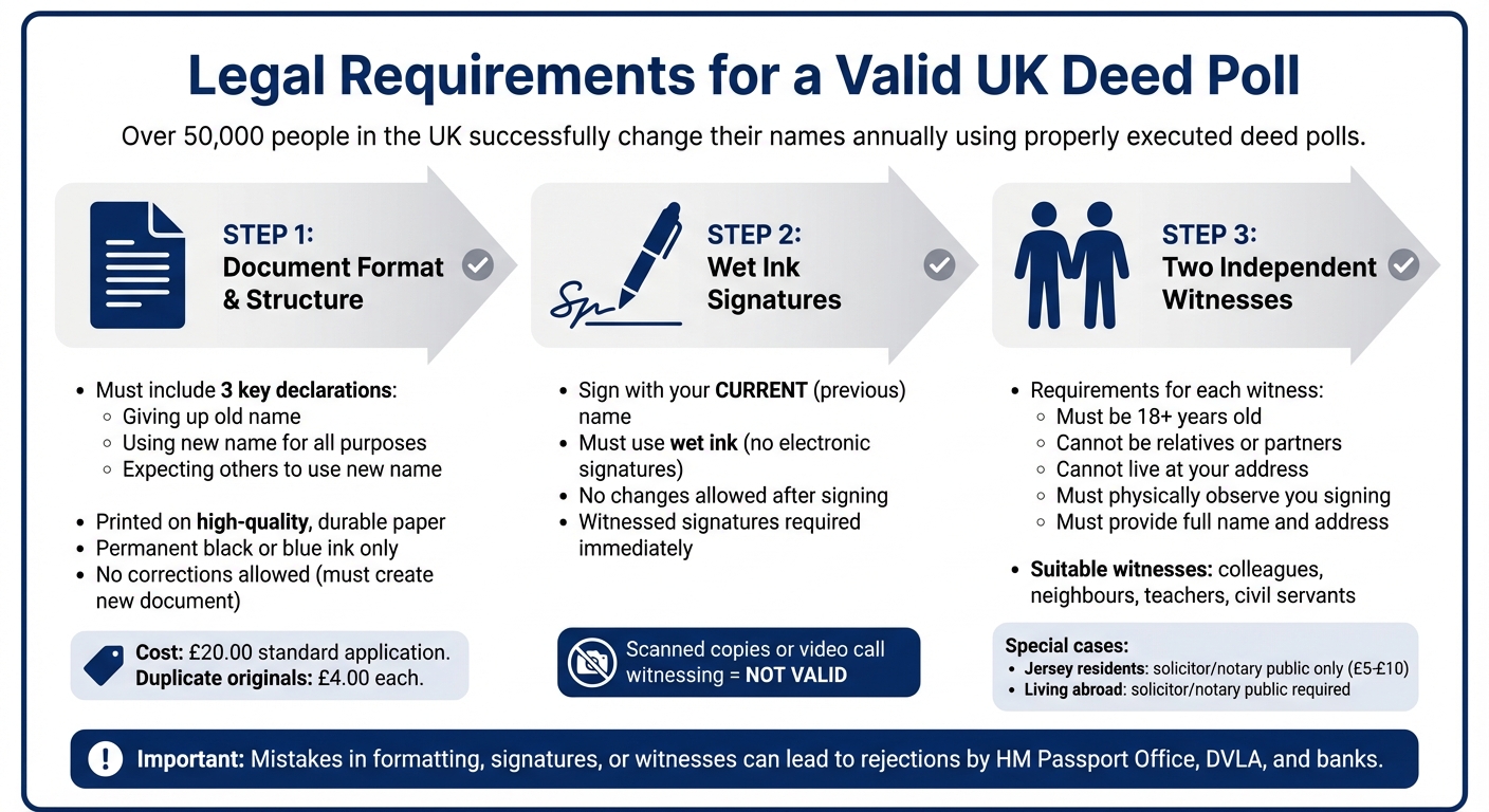 UK Deed Poll Requirements: 3-Step Legal Validation Process