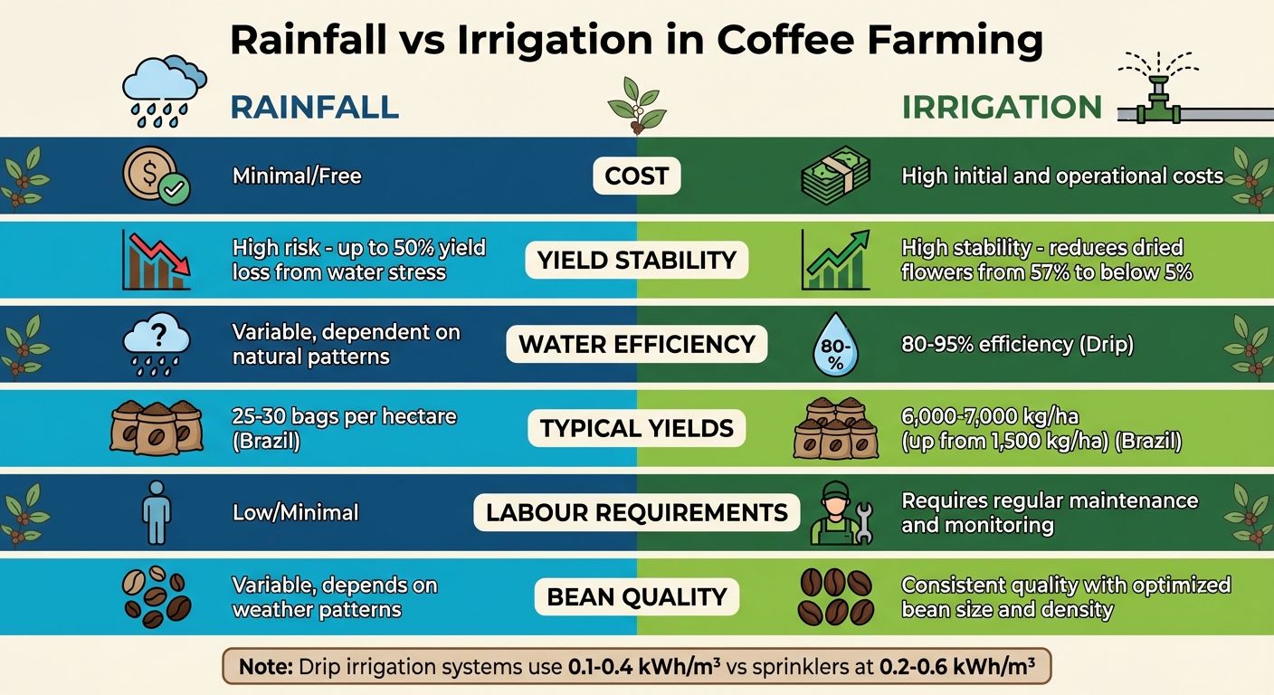 Rainfall vs Irrigation in Coffee Farming: Cost, Yield, and Efficiency Comparison