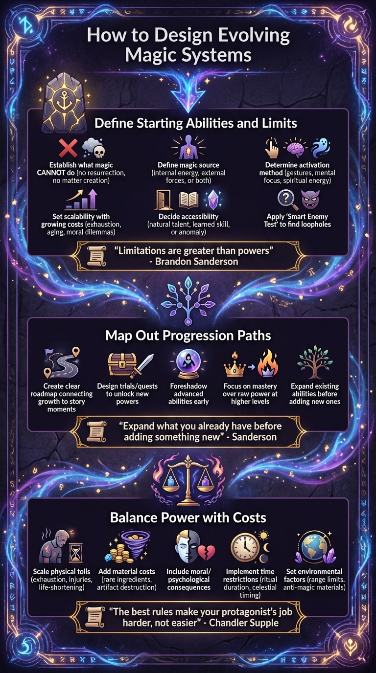 3-Step Framework for Designing Evolving Magic Systems in Progression Fantasy