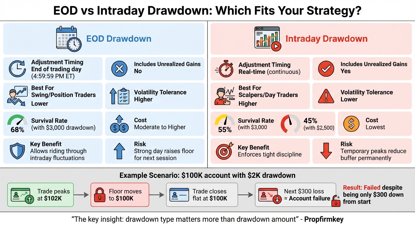 EOD vs Intraday Drawdown Models Comparison for Futures Traders