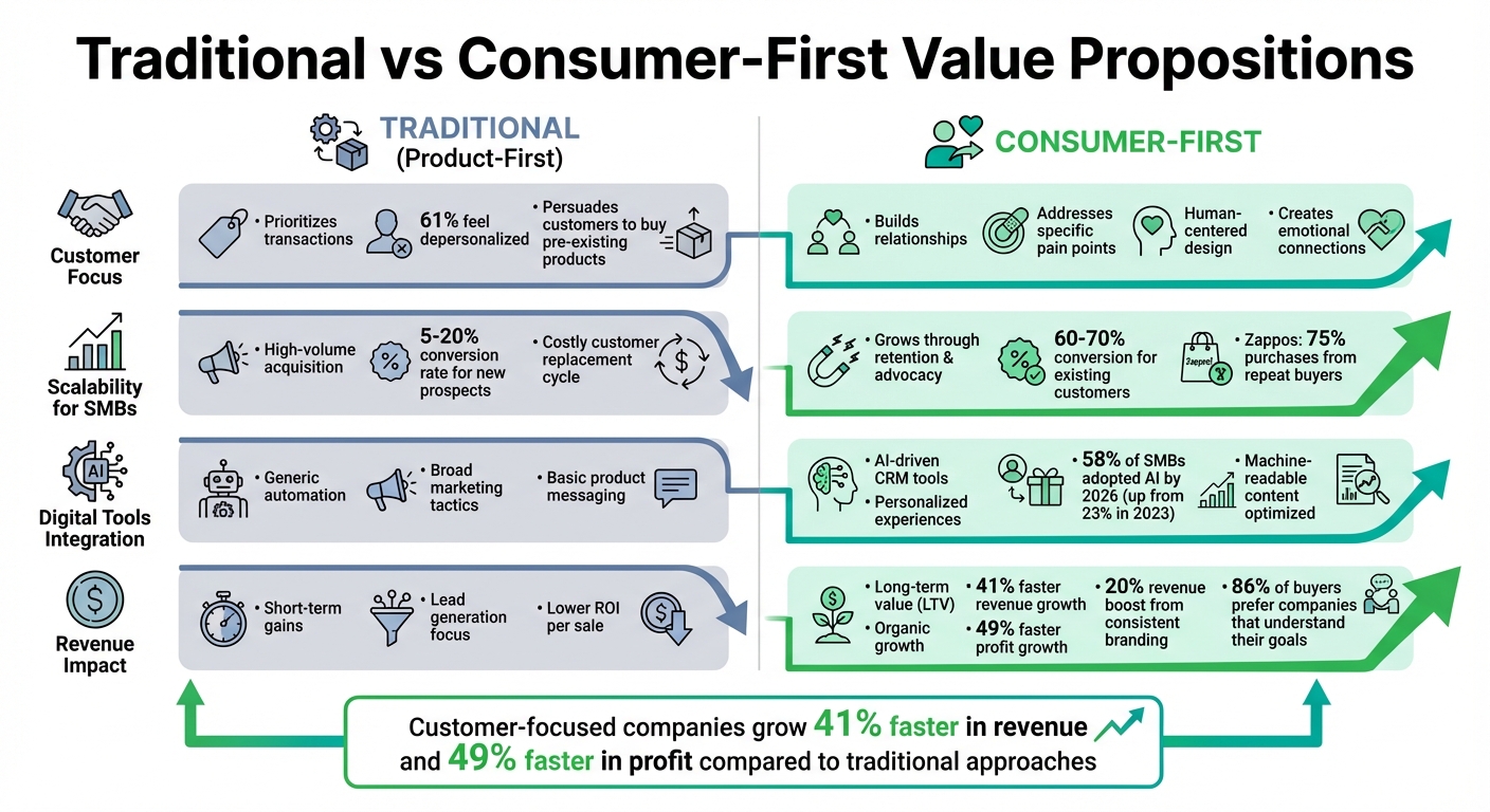 Traditional vs Consumer-First Value Propositions for SMBs: Key Differences and Revenue Impact