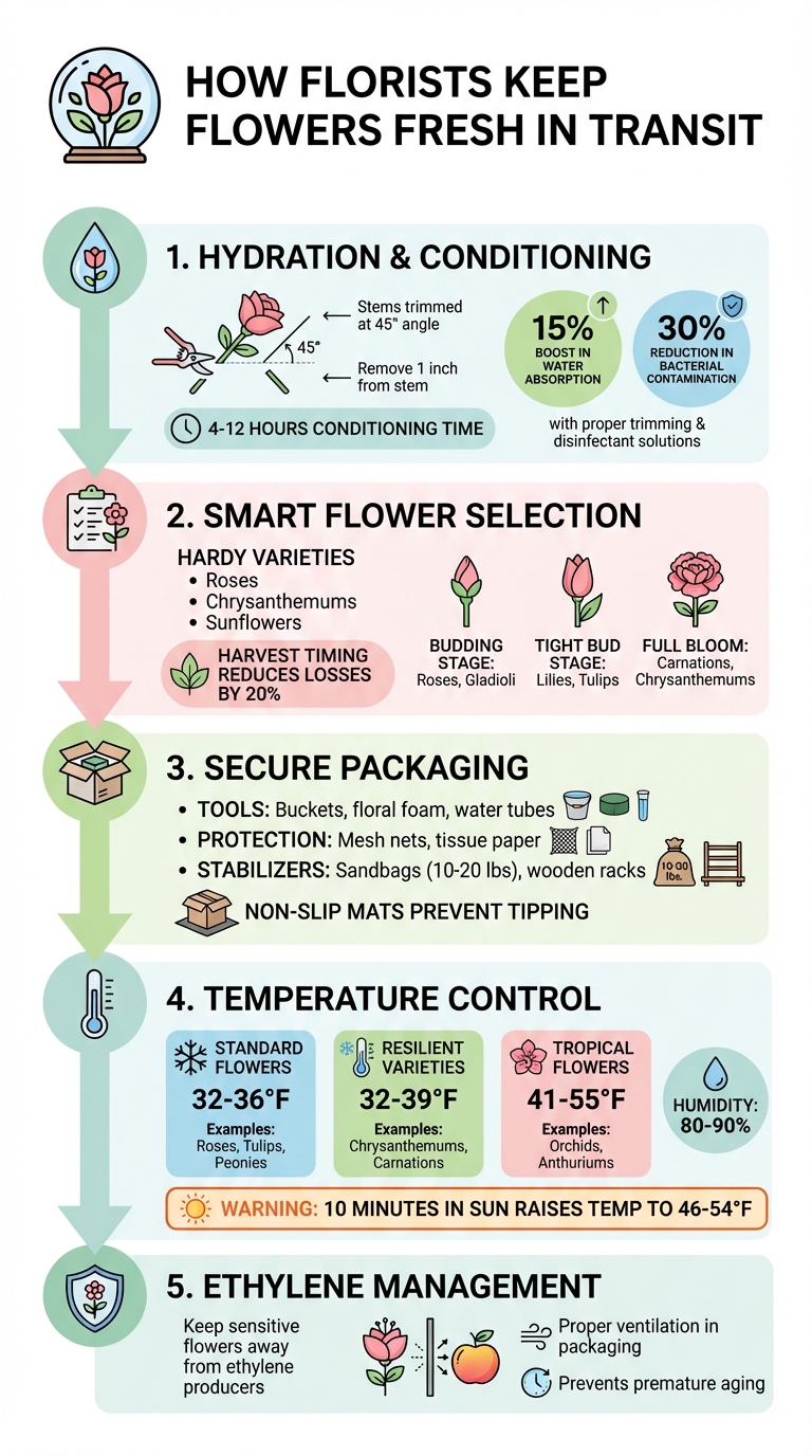 5 Essential Steps Florists Use to Keep Flowers Fresh During Transit