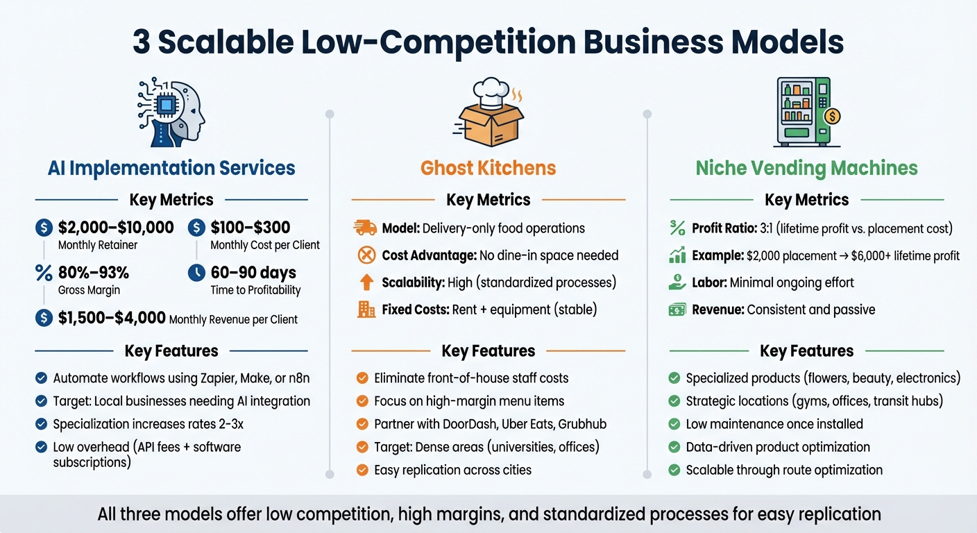 3 Low-Competition Multi-Location Business Models Comparison
