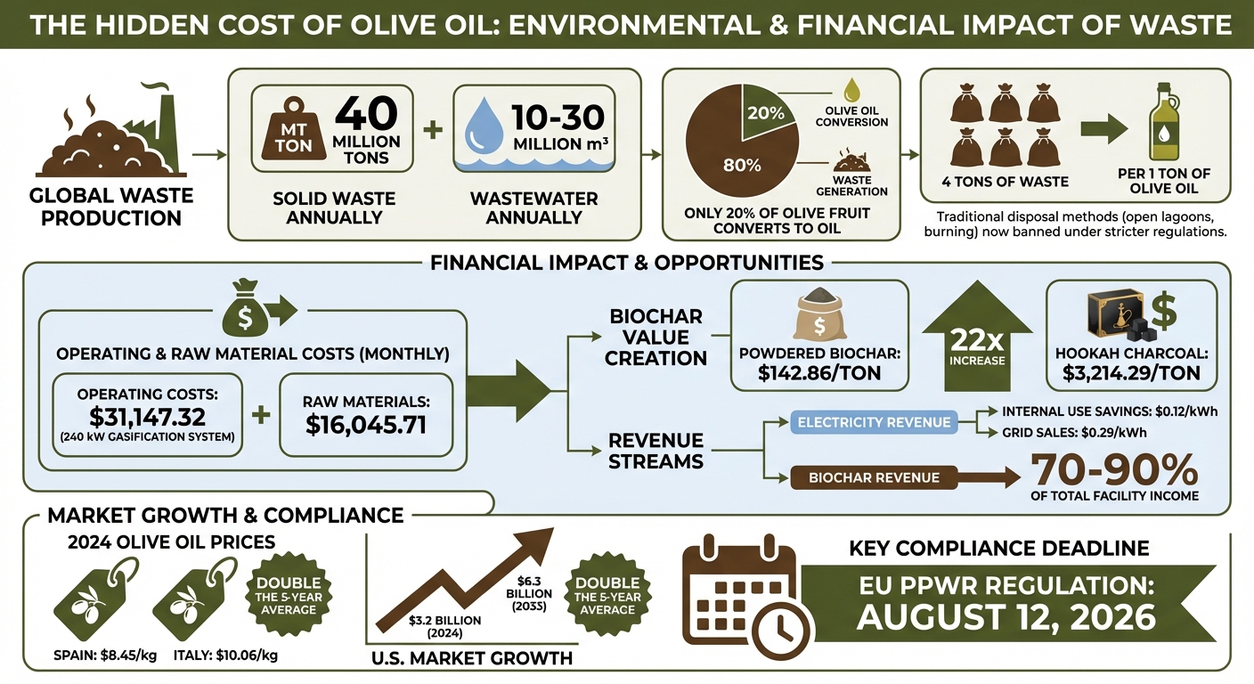 Olive Oil Waste Statistics and Financial Impact on Producers