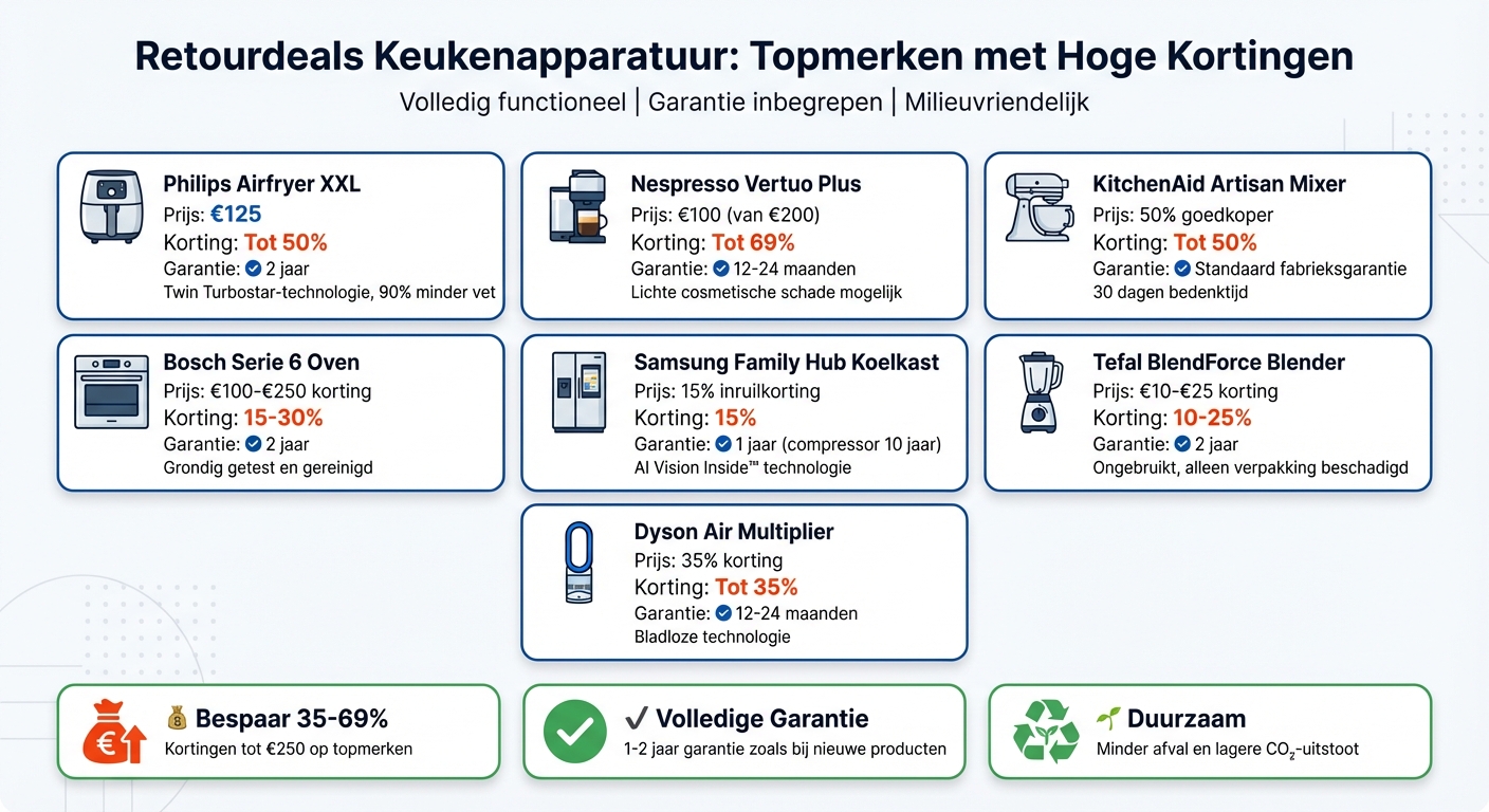Retourdeals keukenapparatuur: 7 topmerken met kortingen tot 69%