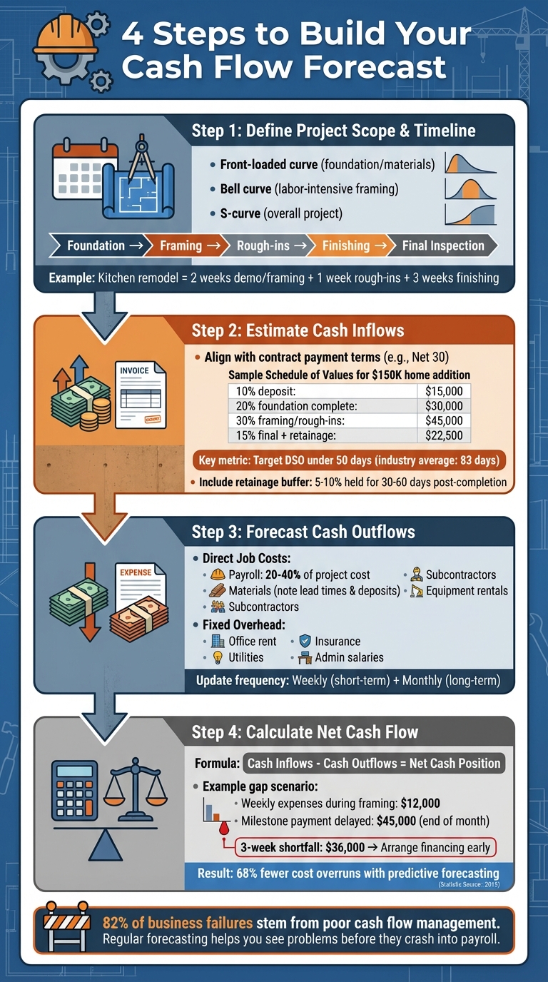 4-Step Cash Flow Forecasting Process for Residential Contractors