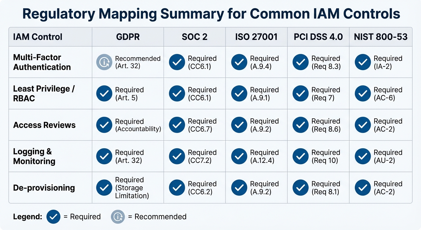 IAM Compliance Requirements Across Major Regulatory Frameworks