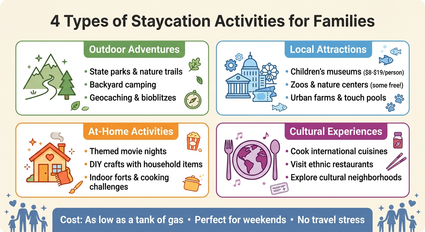 4 Types of Family Staycation Activities: Outdoor, Local, At-Home & Cultural Ideas