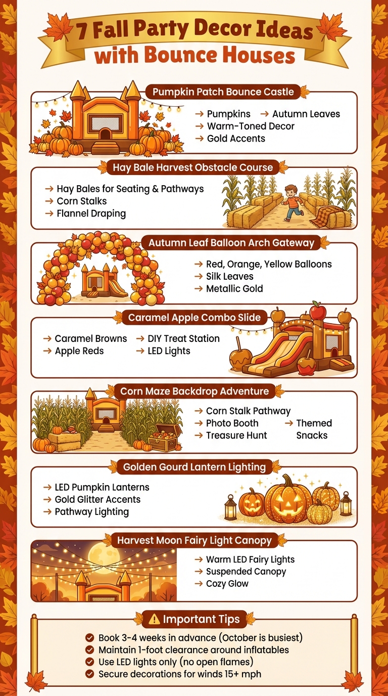 7 Fall Party Decor Ideas with Bounce Houses