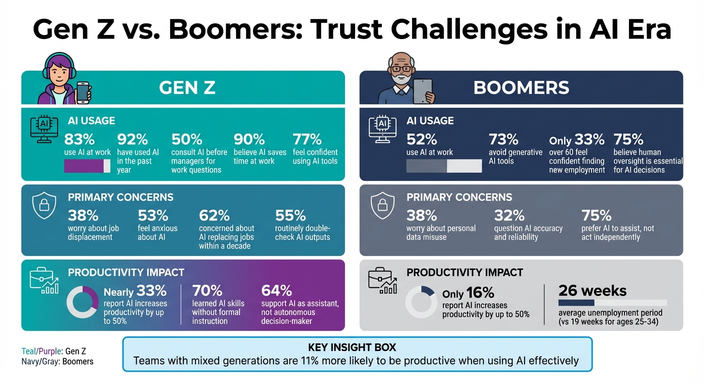 Gen Z vs Boomers AI Trust and Usage Statistics Comparison