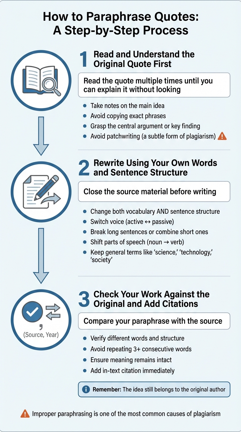 3-Step Process for Paraphrasing Quotes Without Plagiarism
