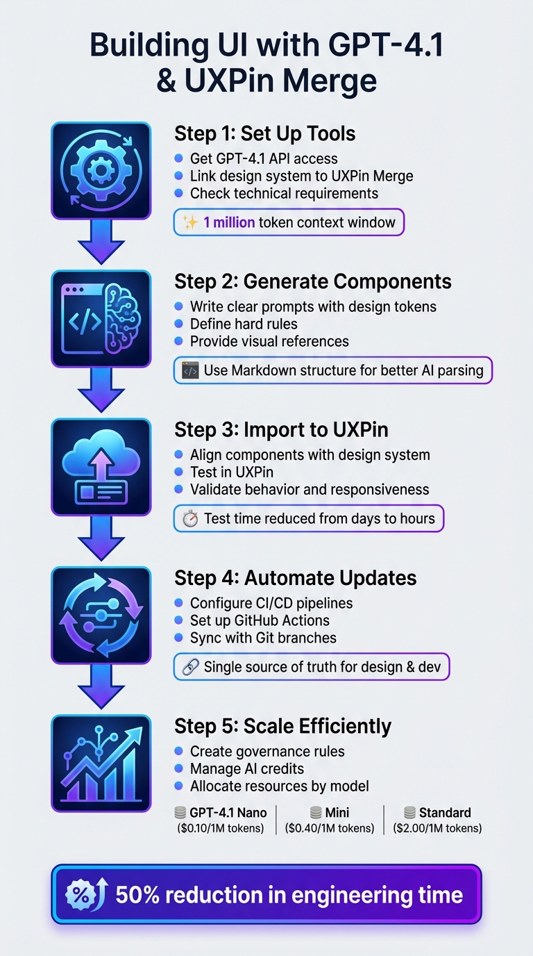 5-Step Workflow for Building UI with GPT-4.1 and UXPin Merge