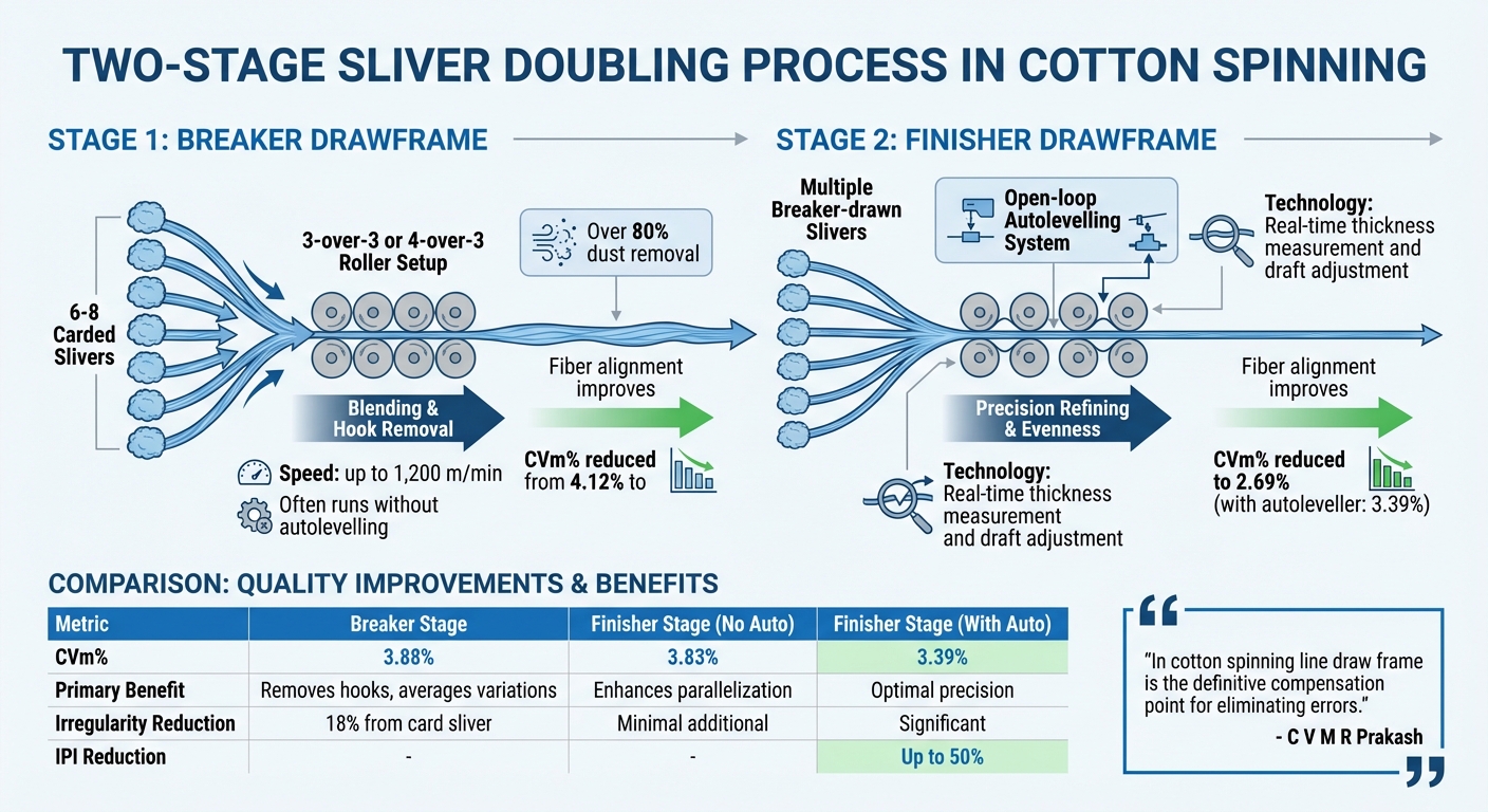 Two-Stage Sliver Doubling Process in Cotton Spinning with Quality Improvements