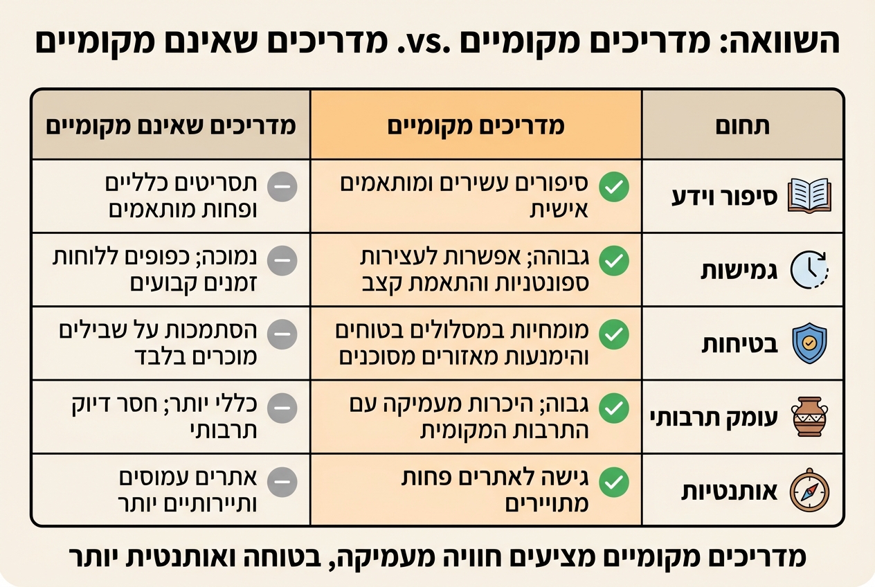 השוואה בין מדריכים מקומיים למדריכים שאינם מקומיים במדבר