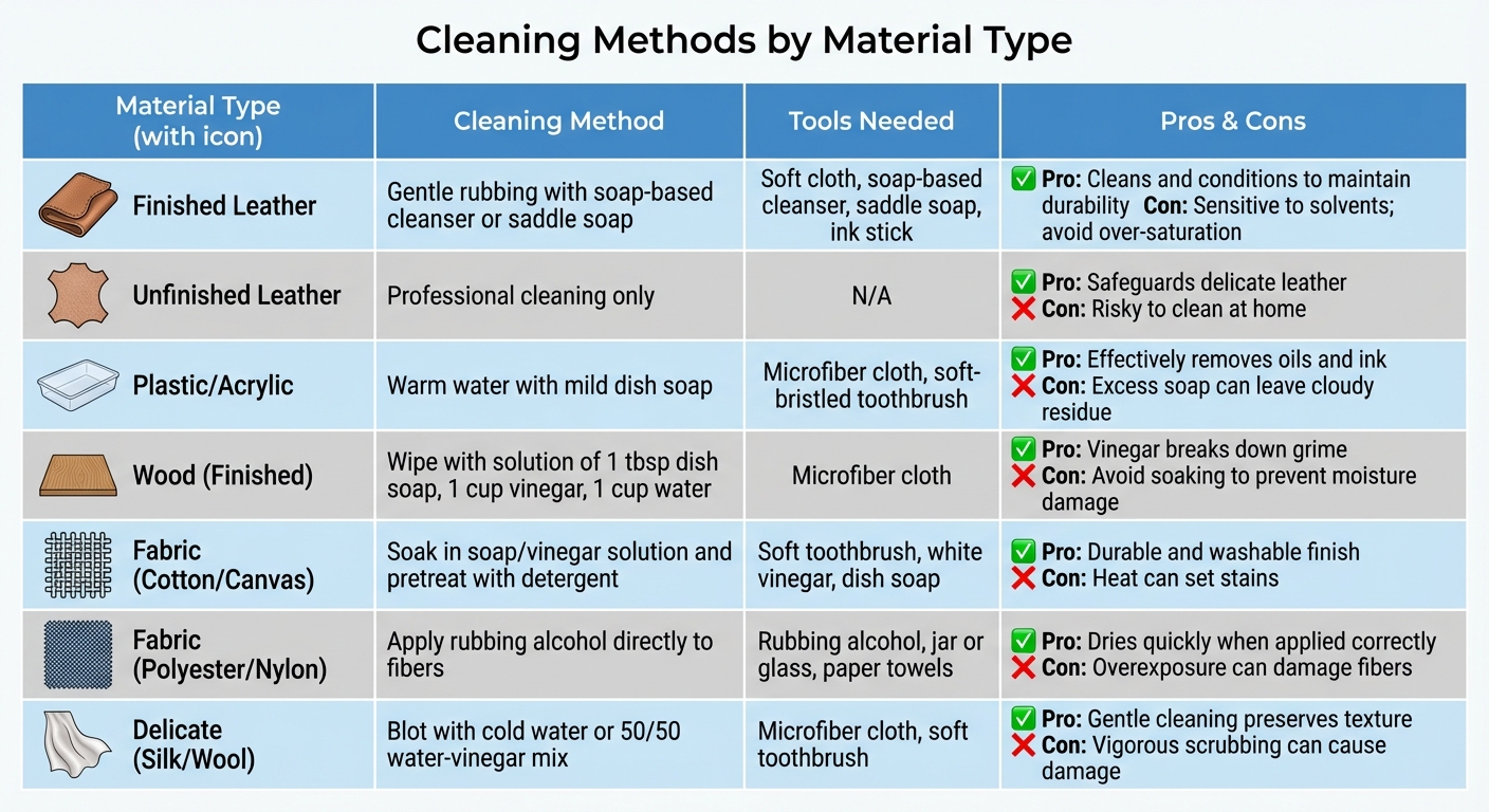 Cleaning Methods for Different Pen Storage Materials