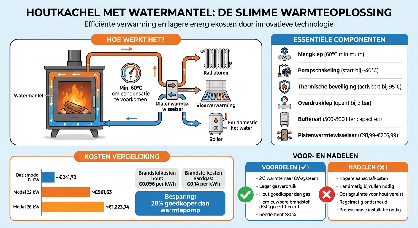 Houtkachel met watermantel: werking, kosten en vereiste componenten overzicht