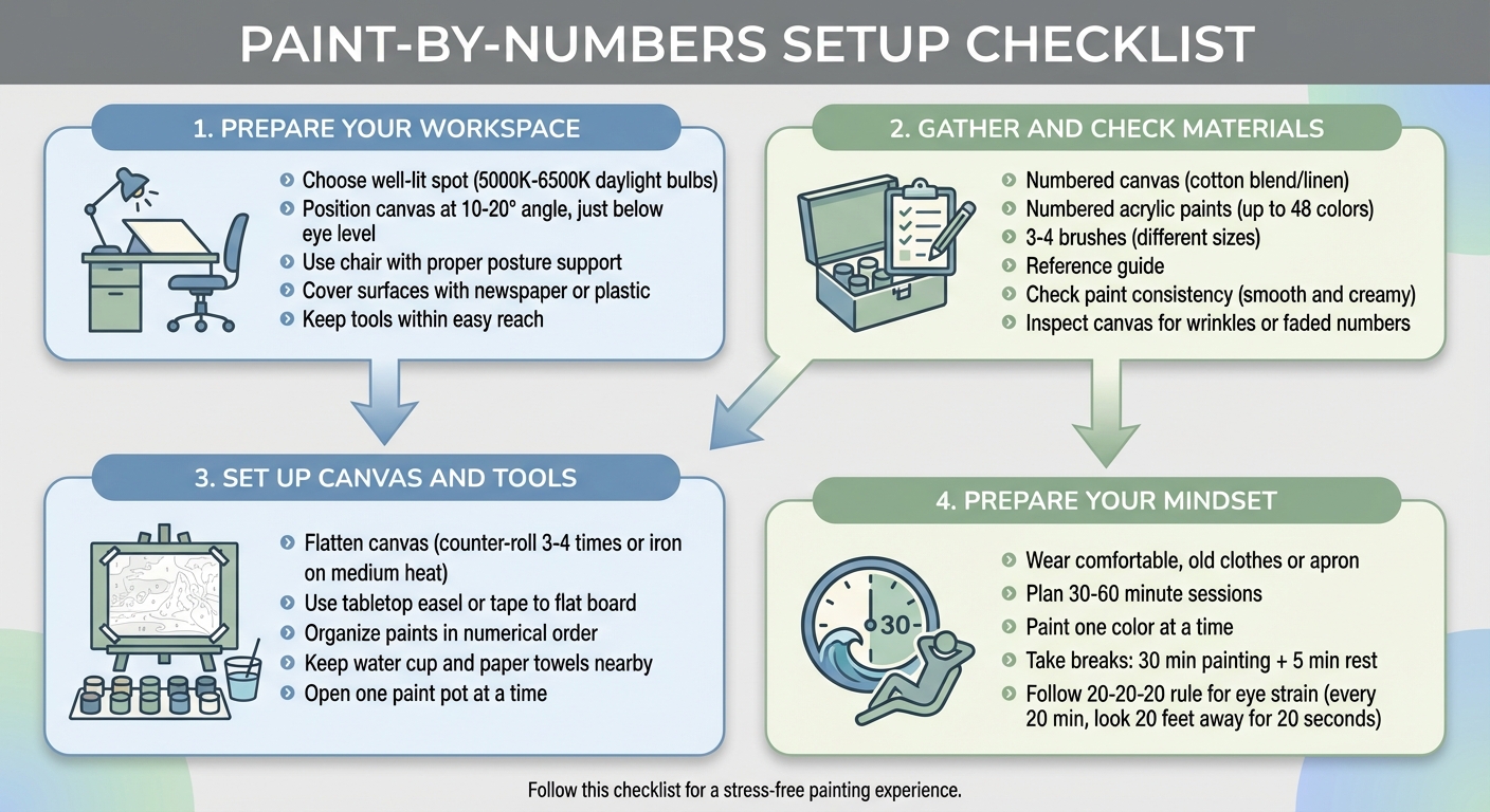 Paint by Numbers Setup Checklist: 4-Step Guide for Stress-Free Painting