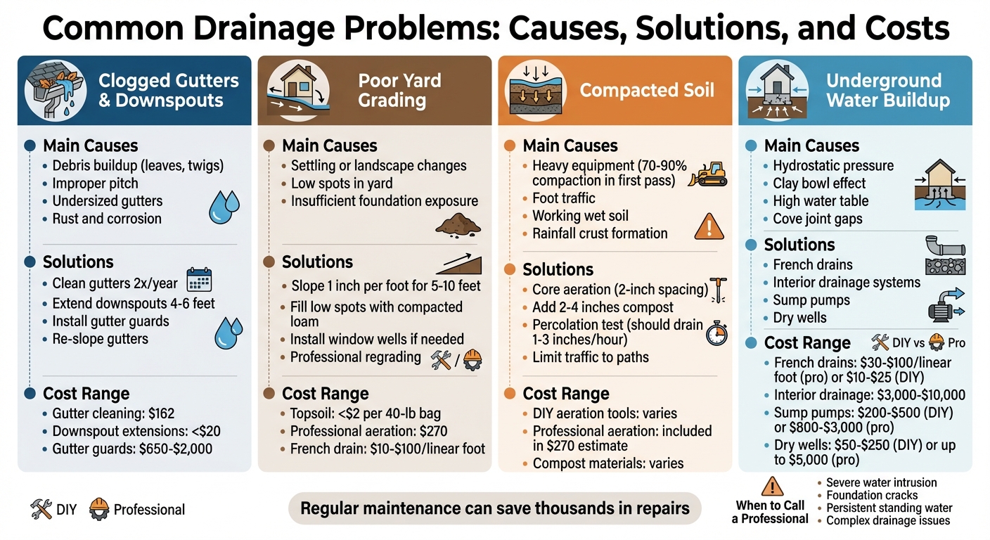 Common Drainage Problems: Causes, Solutions, and Costs Comparison