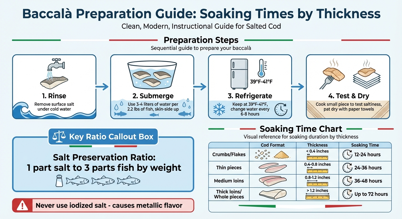 How to Prepare Baccalà: Soaking Times by Thickness Guide