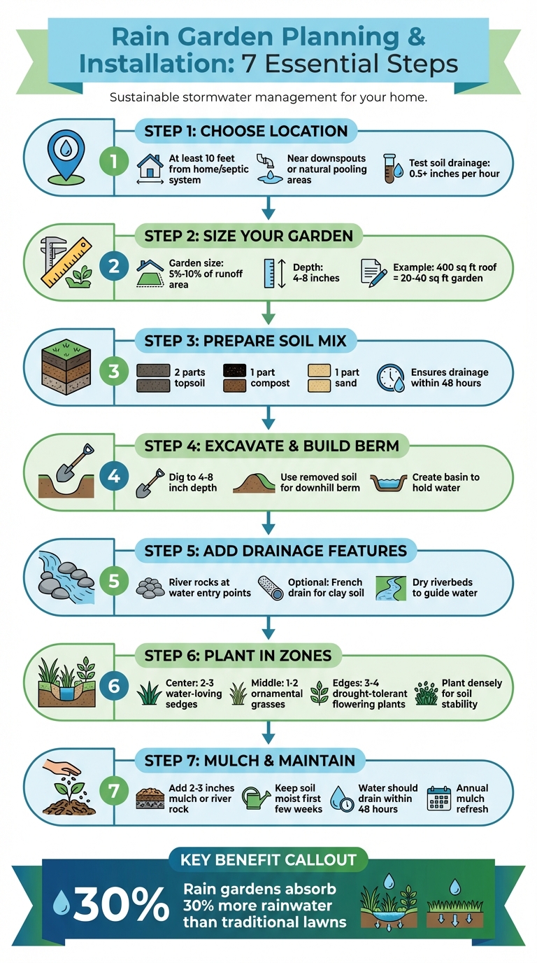 Rain Garden Planning and Installation Guide: 7 Essential Steps