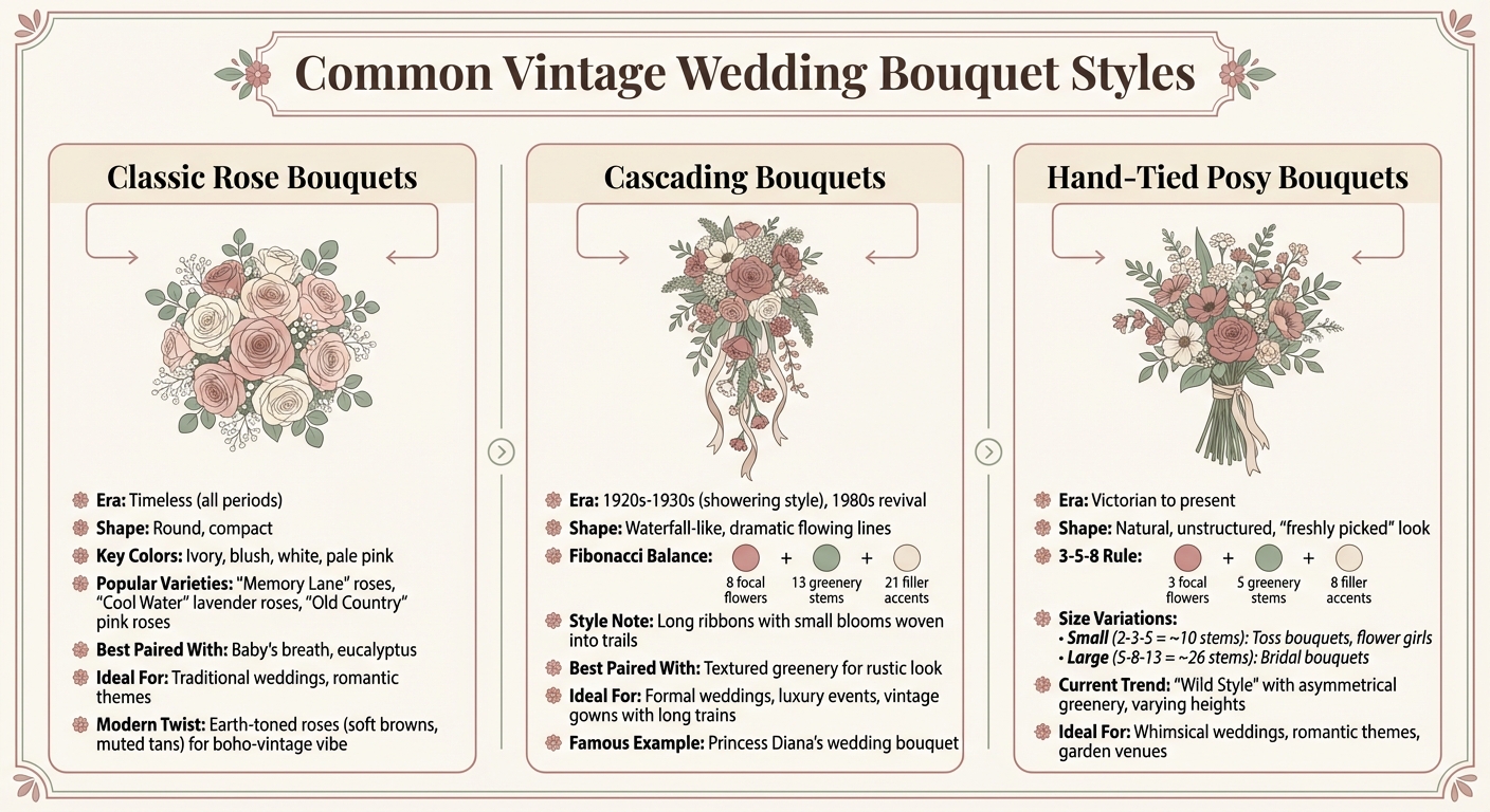 Vintage Wedding Bouquet Styles Comparison Guide