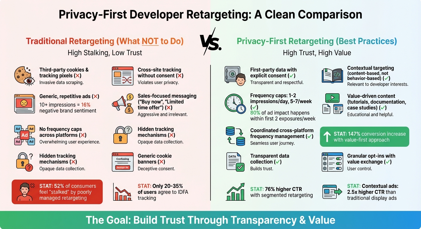 Privacy-First Developer Retargeting: Best Practices vs Bad Practices Comparison