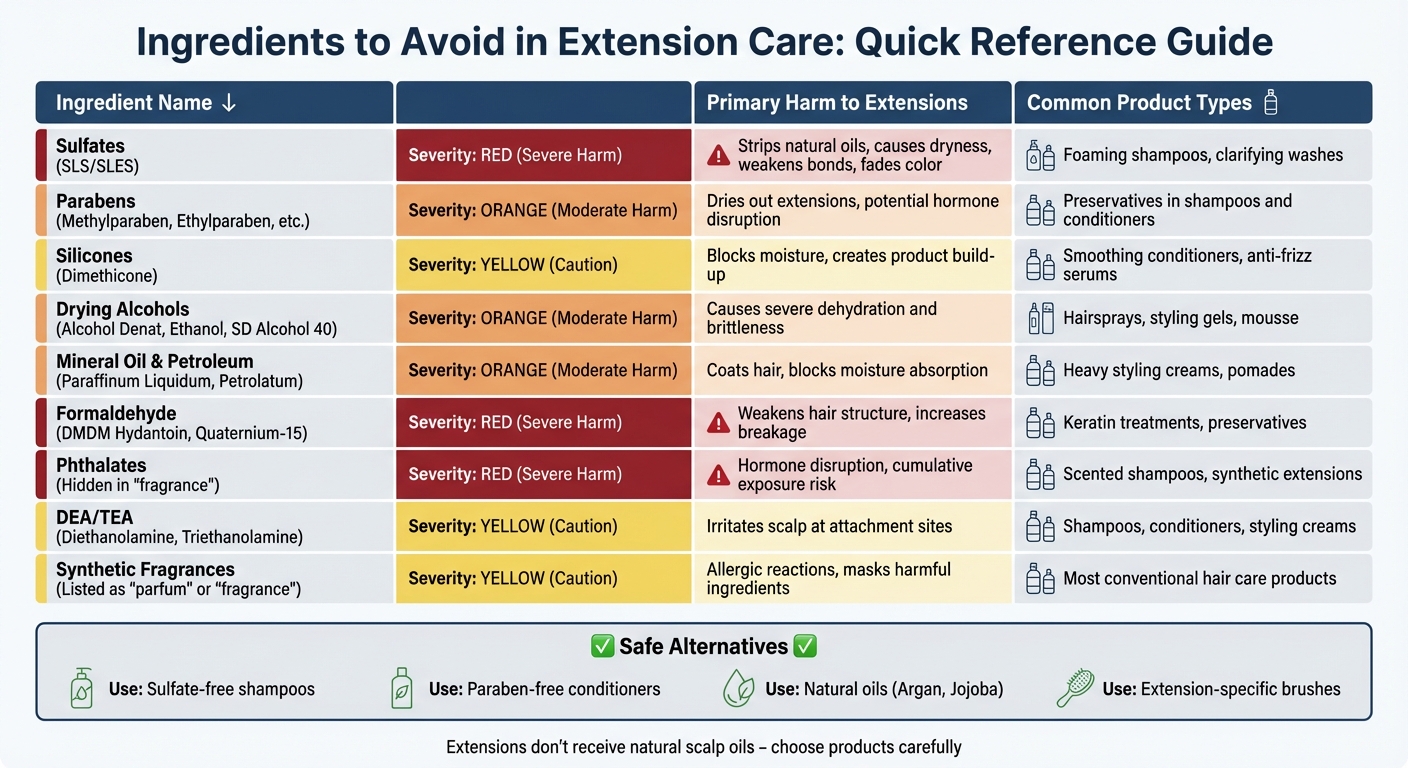 9 Harmful Ingredients to Avoid in Hair Extension Care Products