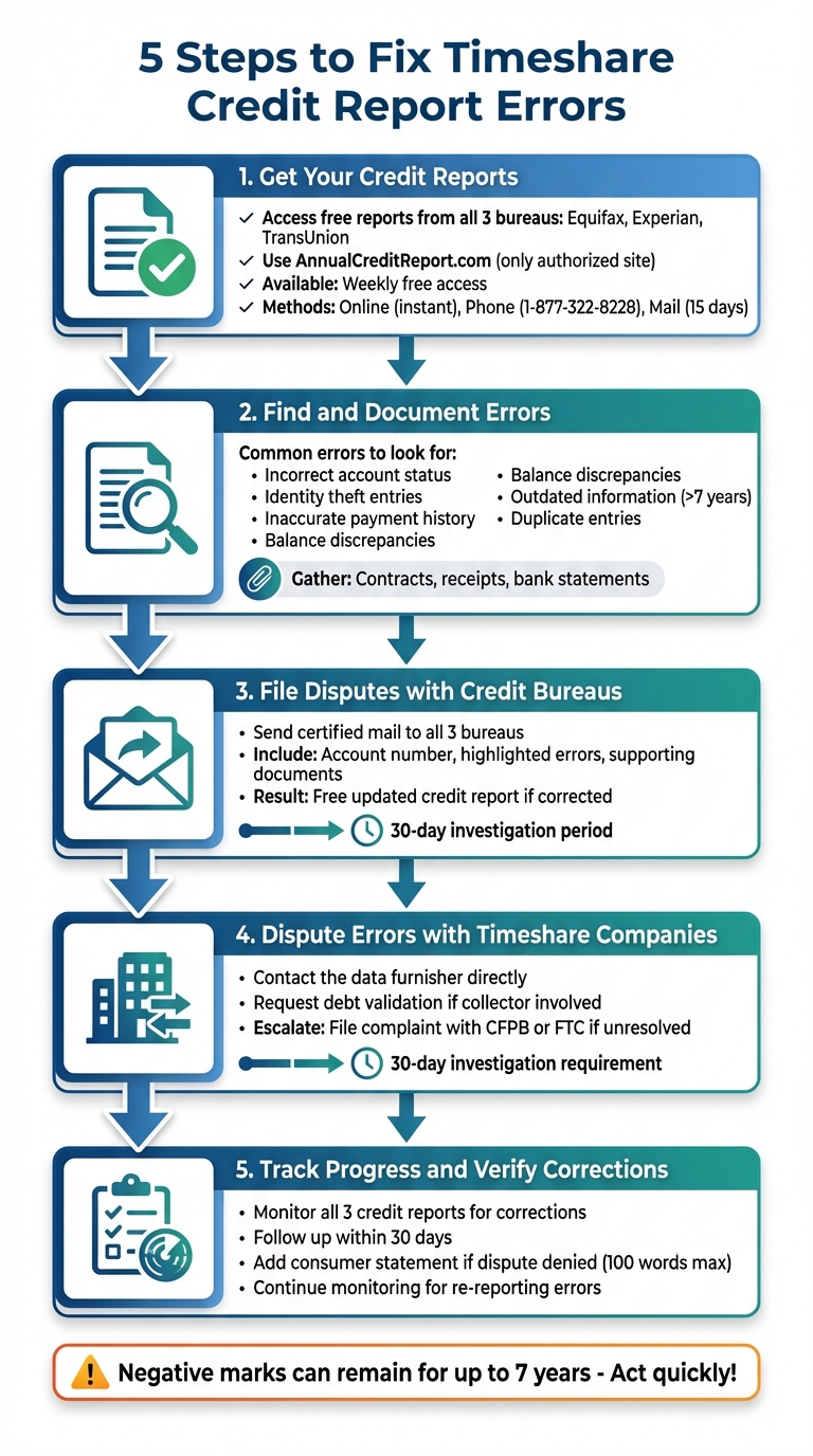 5 Steps to Fix Timeshare Credit Report Errors