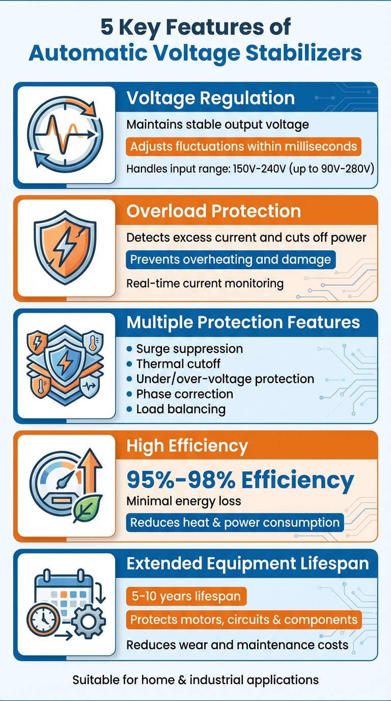 5 Key Features of Automatic Voltage Stabilizers
