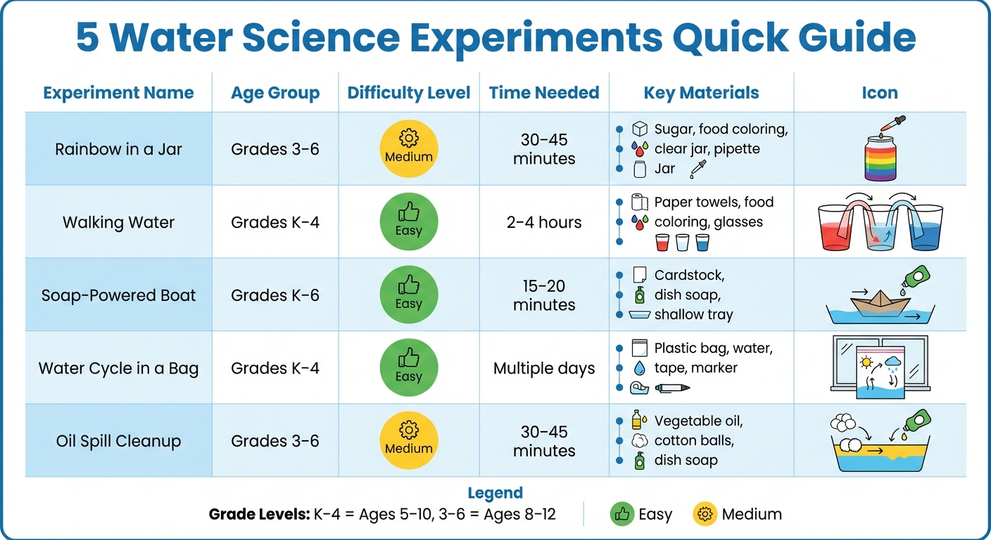 5 Easy Water Science Experiments for Kids by Age and Difficulty