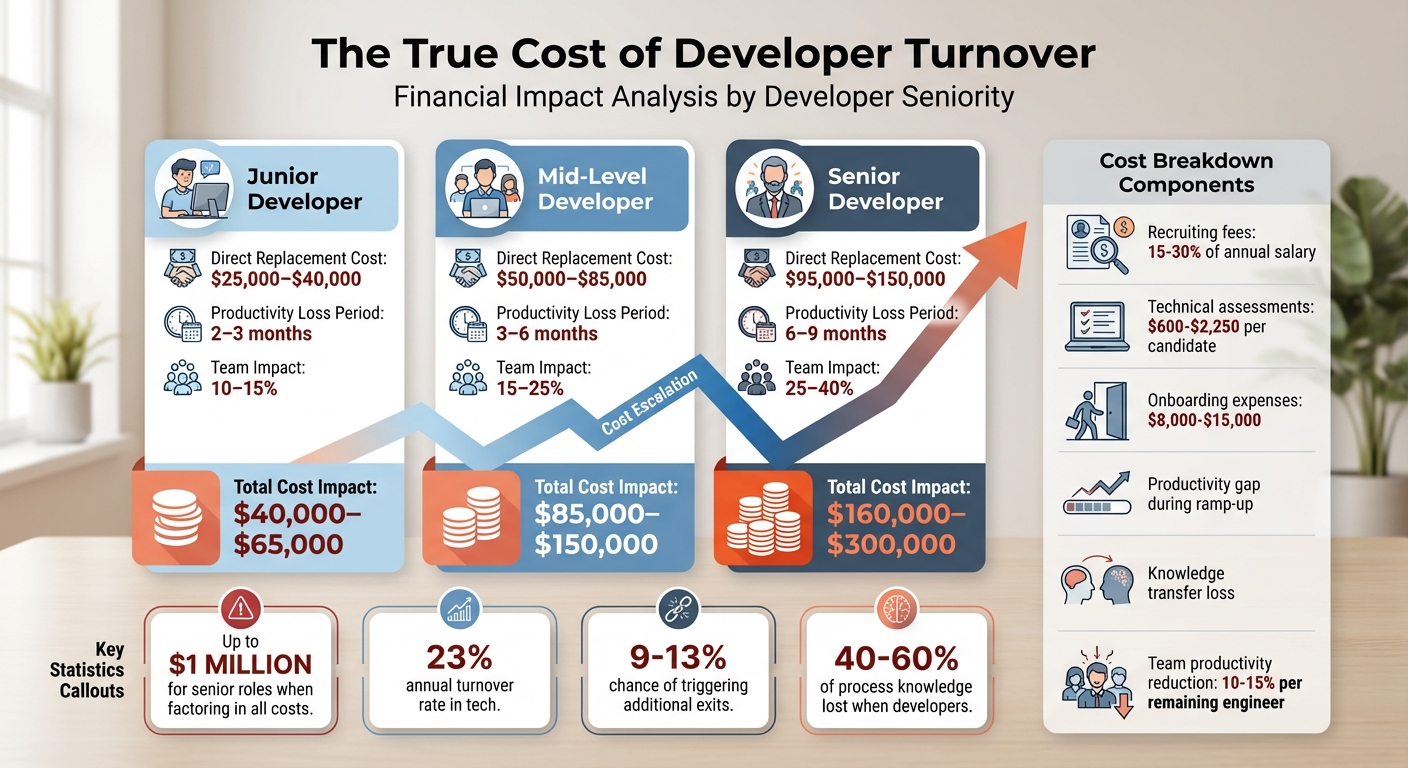 The True Cost of Developer Turnover: Financial Impact by Seniority Level