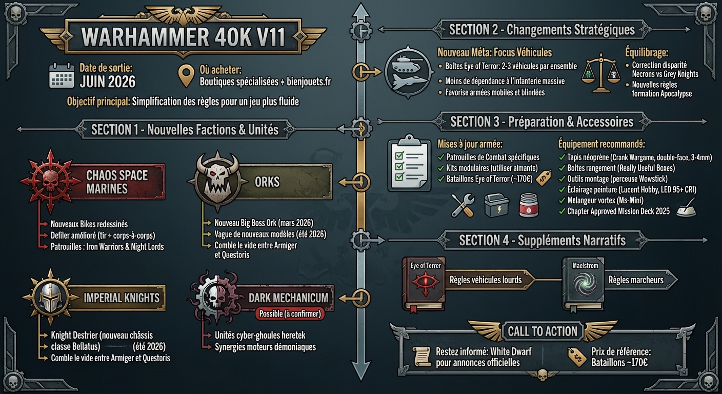 Warhammer 40K V11 - Nouveautés et changements clés juin 2026
