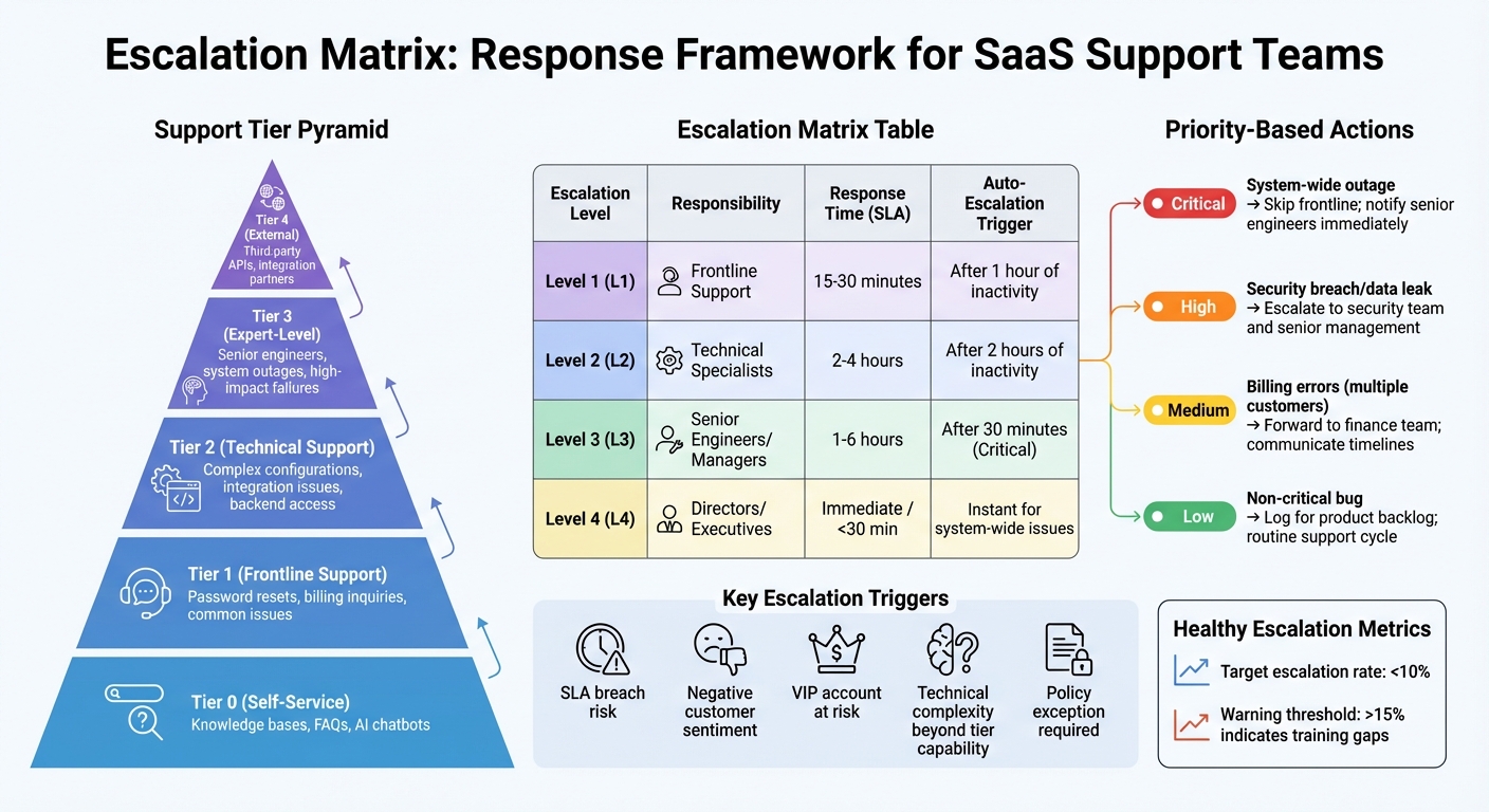 SaaS Support Escalation Matrix: Tiers, Response Times, and Triggers