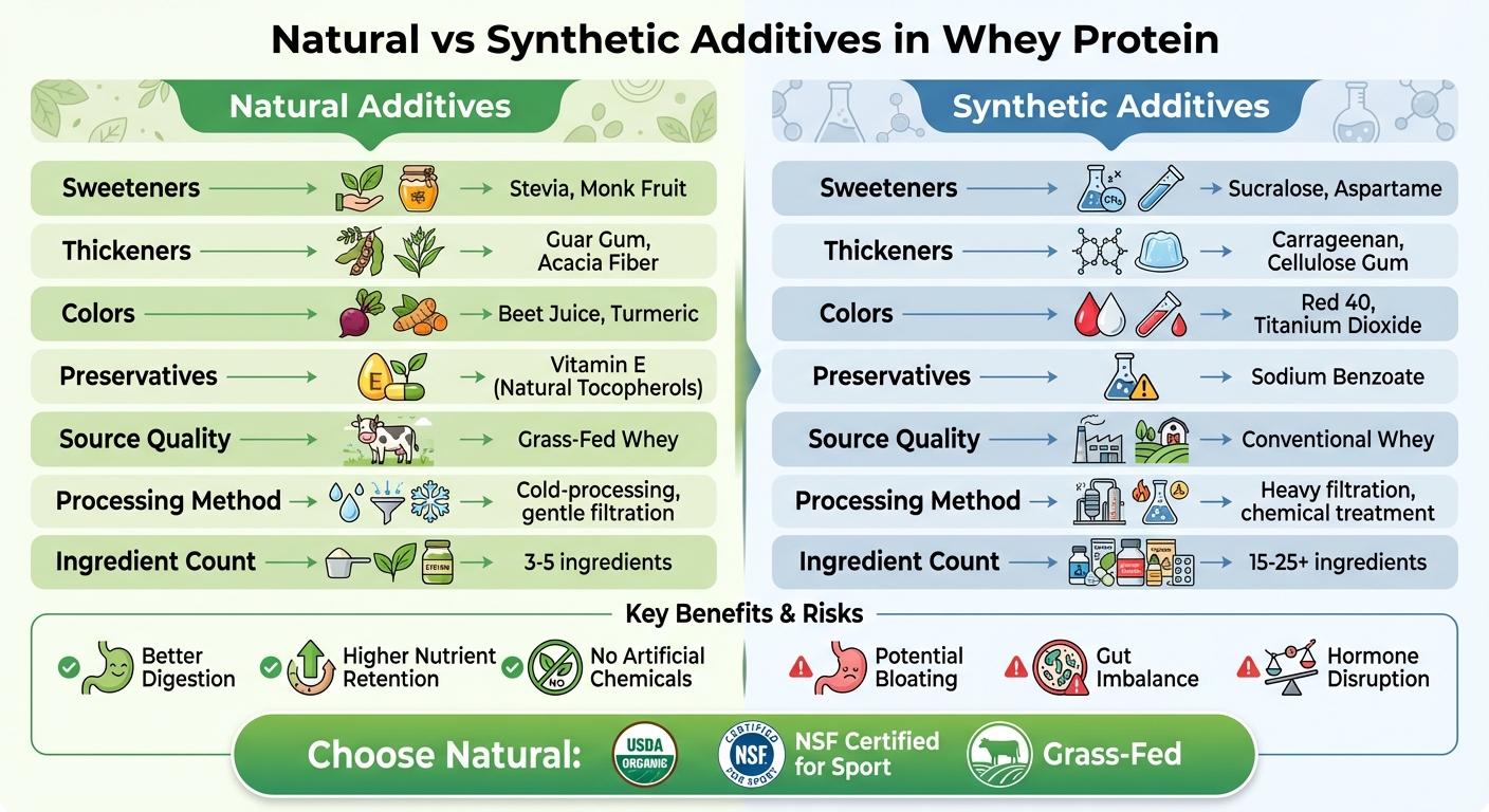 Natural vs Synthetic Whey Protein Additives Comparison Chart