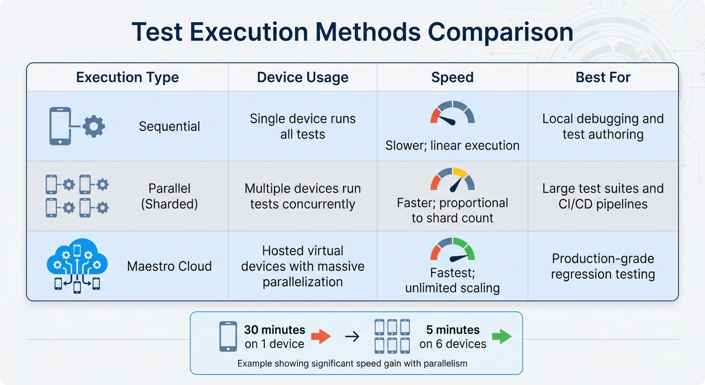 Sequential vs Parallel vs Cloud Test Execution Comparison
