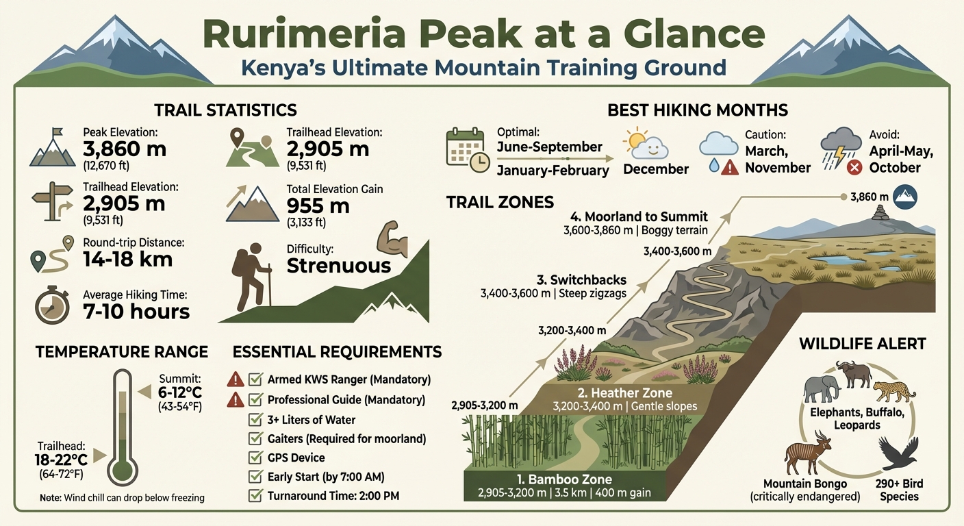 Rurimeria Peak Trail Statistics and Quick Facts