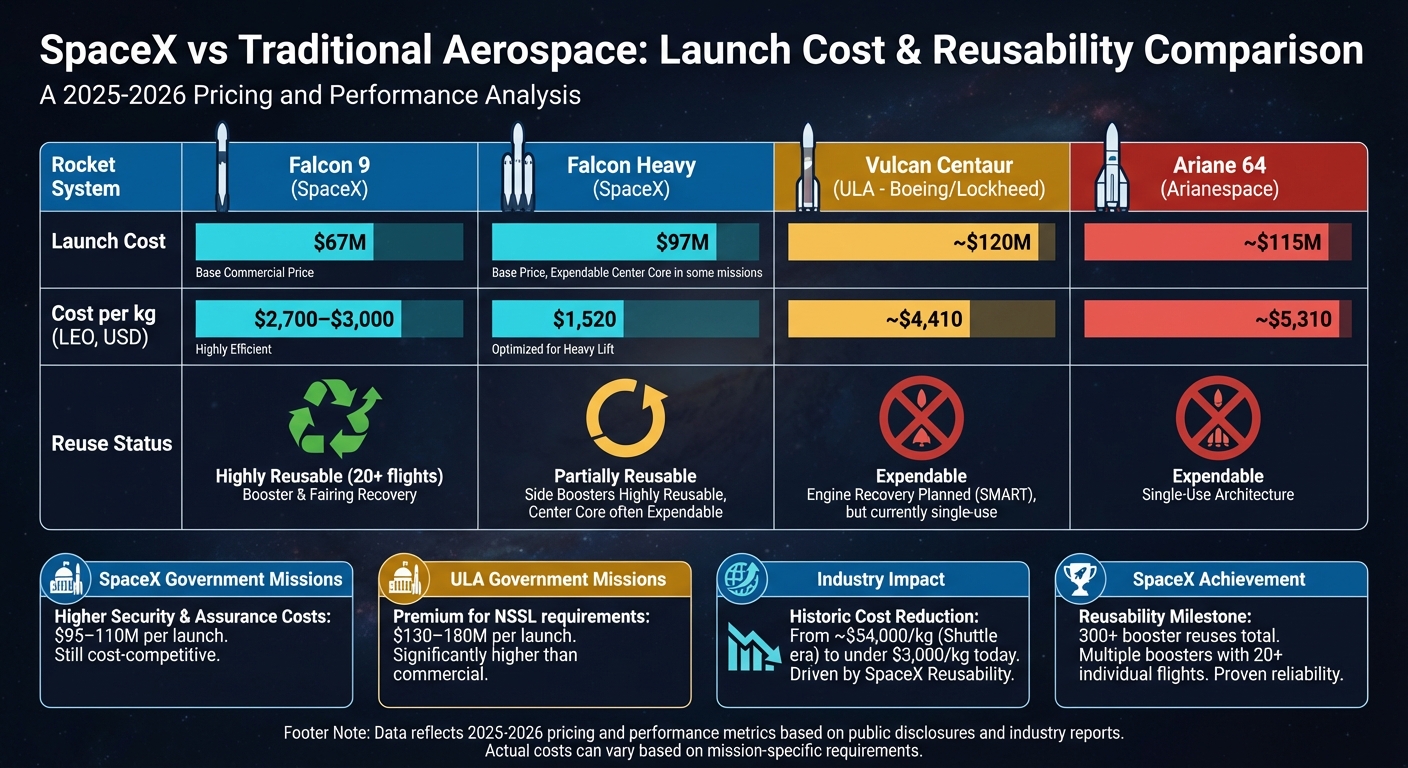 SpaceX vs Traditional Aerospace: Launch Cost and Reusability Comparison