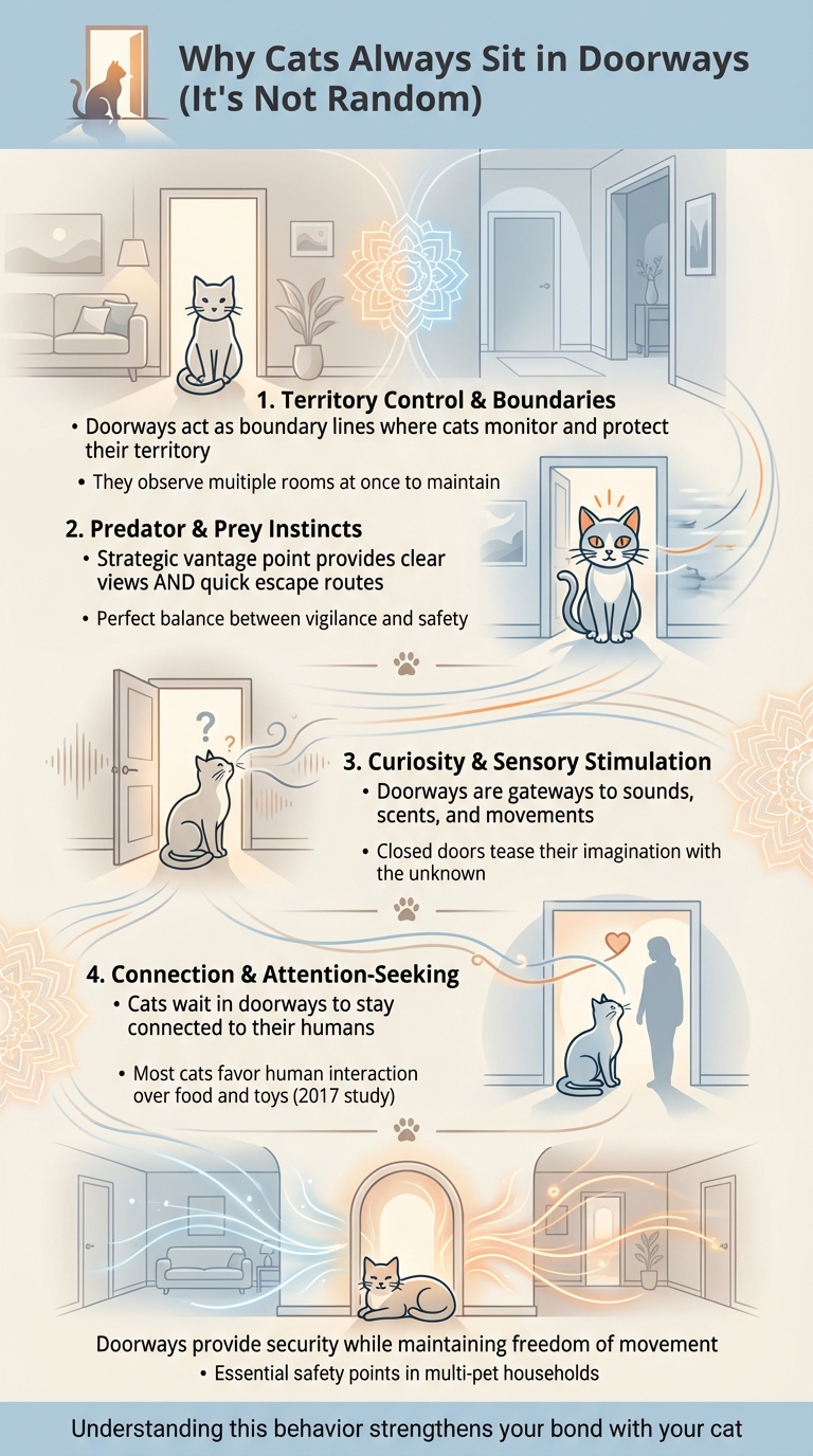 5 Reasons Why Cats Sit in Doorways: Instincts and Behaviors Explained