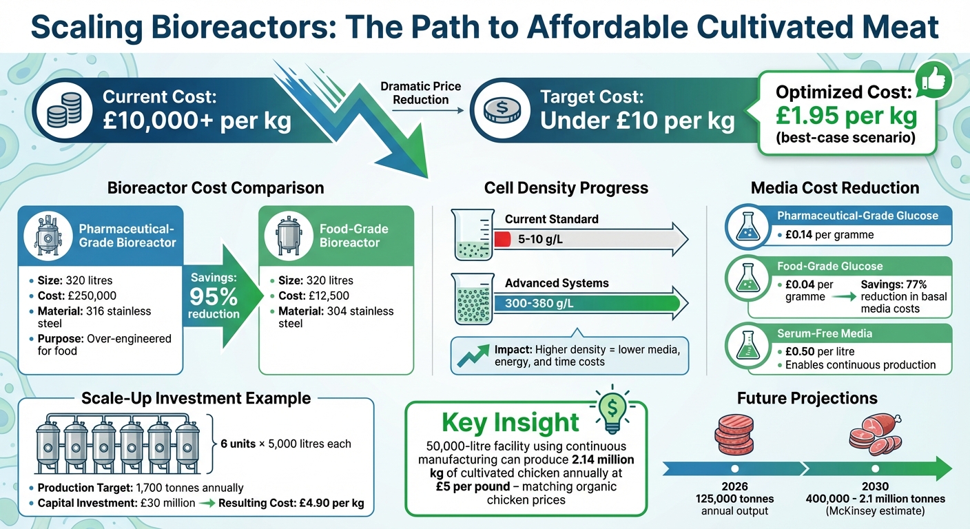 Cost Reduction Pathway for Cultivated Meat Production: From Lab to Commercial Scale