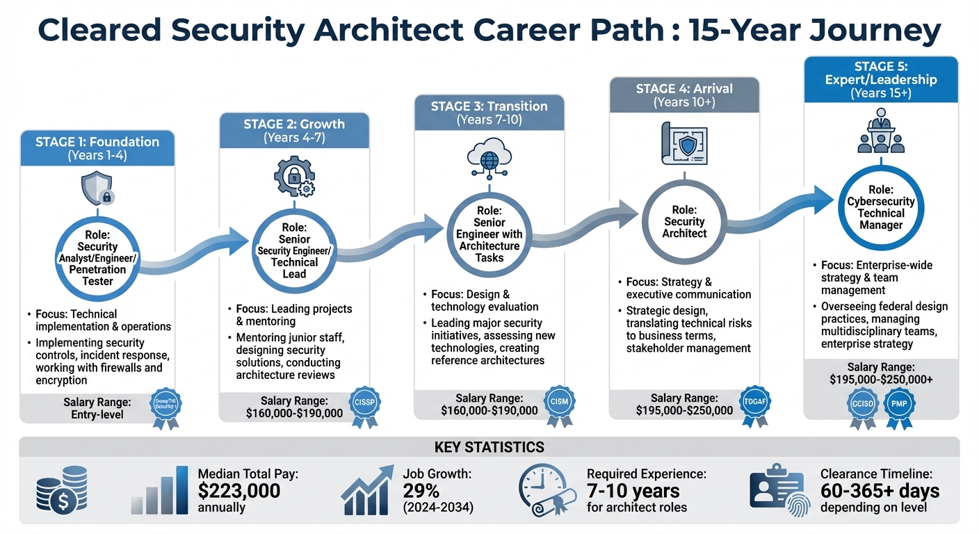 Cleared Security Architect Career Path Timeline and Salary Progression